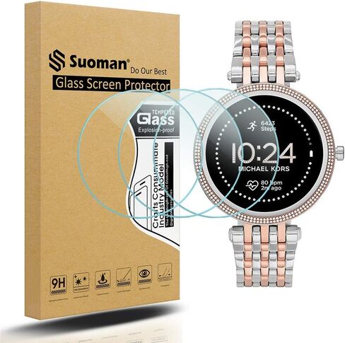 Suoman 3-Pack لـ Michael Kors Women's Gen 5E 42mm واقي شاشة، 2.5D 9H صلابة الزجاج المقسى واقي الشاشة لـ Michael Kors Gen 5E 42mm Smartwatch in Saudi Arabia