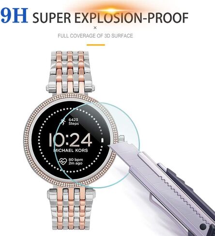 Suoman 3-Pack لـ Michael Kors Women's Gen 5E 42mm واقي شاشة، 2.5D 9H صلابة الزجاج المقسى واقي الشاشة لـ Michael Kors Gen 5E 42mm Smartwatch in Saudi Arabia