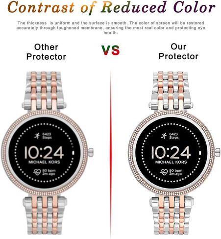 Suoman 3-Pack لـ Michael Kors Women's Gen 5E 42mm واقي شاشة، 2.5D 9H صلابة الزجاج المقسى واقي الشاشة لـ Michael Kors Gen 5E 42mm Smartwatch in Saudi Arabia