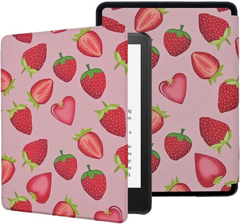 Case for 6.8" Kindle Paperwhite (11th Generation-2021) and Kindle Paperwhite Signature Edition, Cute Kawaii Lightweight PU Leather Book Cover with Auto Wake/Sleep, Mushroom in Saudi Arabia