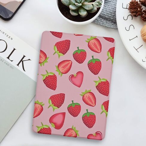 Case for 6.8" Kindle Paperwhite (11th Generation-2021) and Kindle Paperwhite Signature Edition, Cute Kawaii Lightweight PU Leather Book Cover with Auto Wake/Sleep, Mushroom in Saudi Arabia
