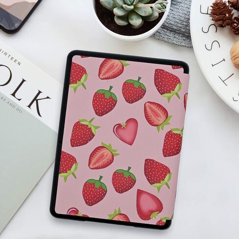 Case for 6.8" Kindle Paperwhite (11th Generation-2021) and Kindle Paperwhite Signature Edition, Cute Kawaii Lightweight PU Leather Book Cover with Auto Wake/Sleep, Mushroom in Saudi Arabia