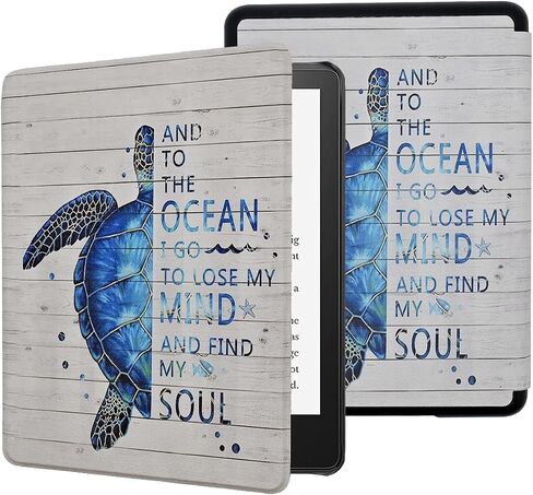 Case for 6.8" Kindle Paperwhite (11th Generation-2021) and Kindle Paperwhite Signature Edition, Cute Kawaii Lightweight PU Leather Book Cover with Auto Wake/Sleep, Mushroom in Saudi Arabia