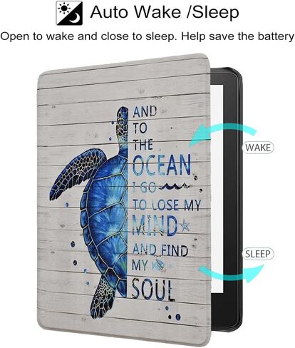 Case for 6.8" Kindle Paperwhite (11th Generation-2021) and Kindle Paperwhite Signature Edition, Cute Kawaii Lightweight PU Leather Book Cover with Auto Wake/Sleep, Mushroom in Saudi Arabia