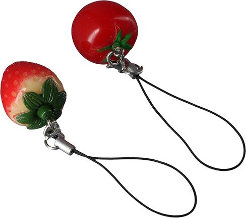 Cellphone Strap Pendant Strawberry Tomato Phone Cords Phone Hanging Charm Keychains Decor Fruit Cute Key Phone Pendant Bag Ornament Phone Decoration Gift in Saudi Arabia