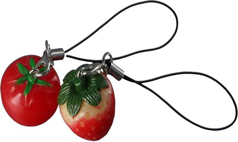 Cellphone Strap Pendant Strawberry Tomato Phone Cords Phone Hanging Charm Keychains Decor Fruit Cute Key Phone Pendant Bag Ornament Phone Decoration Gift in Saudi Arabia