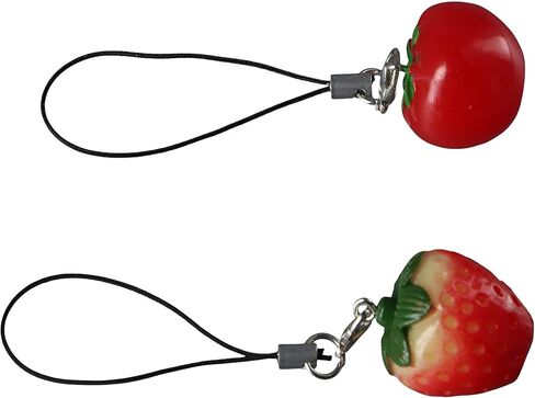 Cellphone Strap Pendant Strawberry Tomato Phone Cords Phone Hanging Charm Keychains Decor Fruit Cute Key Phone Pendant Bag Ornament Phone Decoration Gift in Saudi Arabia