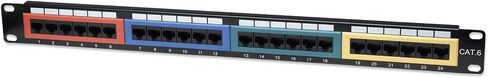 Intellinet Network Solutions Cat6a لوحة تصحيح سطح المكتب المحمية، 24 منفذًا، FTP، 19 بوصة، 0.5 U، كتل دخول علوية 90 درجة، أسود in Saudi Arabia