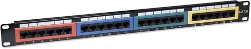 Intellinet Network Solutions Cat6a لوحة تصحيح سطح المكتب المحمية، 24 منفذًا، FTP، 19 بوصة، 0.5 U، كتل دخول علوية 90 درجة، أسود in Saudi Arabia