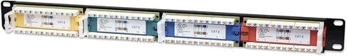 Intellinet Network Solutions Cat6a لوحة تصحيح سطح المكتب المحمية، 24 منفذًا، FTP، 19 بوصة، 0.5 U، كتل دخول علوية 90 درجة، أسود in Saudi Arabia