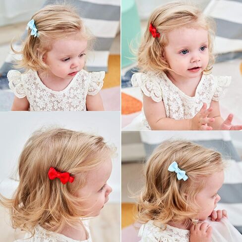 80PCS Baby Girls Fully Lined Hair Bows Clips Mini 2'' Solid Color Grosgrain Ribbon Hair Barrettes Accessories with 20 Colors Hair Pins for Infants Toddlers Kids in Saudi Arabia