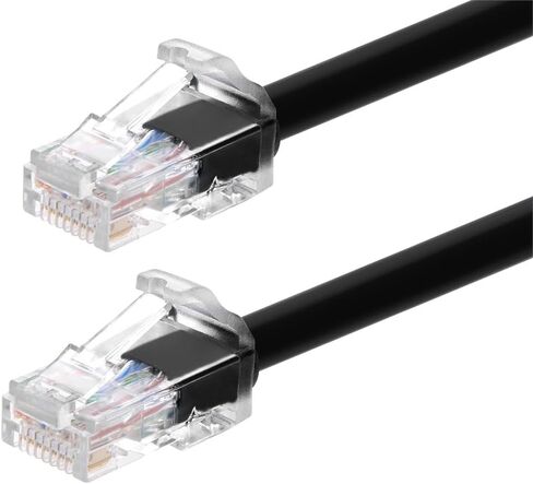 كابل تصحيح مستوى المكون Monoprice Cat6A - 25 قدم - أسود | UTP، 24AWG، 500 ميجا هرتز، نحاس خالص، Snagless RJ45، كابل إيثرنت - سلسلة Micro SlimRun in Kuwait