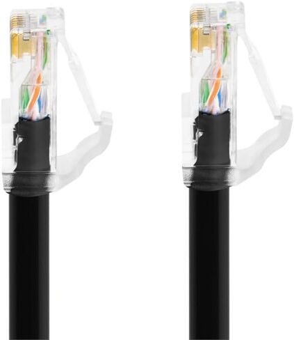 كابل تصحيح مستوى المكون Monoprice Cat6A - 25 قدم - أسود | UTP، 24AWG، 500 ميجا هرتز، نحاس خالص، Snagless RJ45، كابل إيثرنت - سلسلة Micro SlimRun in Kuwait