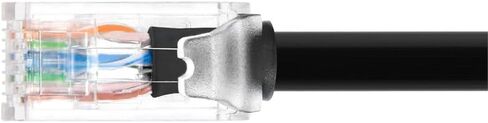 كابل تصحيح مستوى المكون Monoprice Cat6A - 25 قدم - أسود | UTP، 24AWG، 500 ميجا هرتز، نحاس خالص، Snagless RJ45، كابل إيثرنت - سلسلة Micro SlimRun in Kuwait