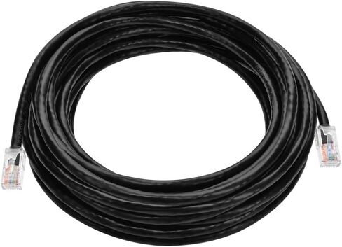 كابل تصحيح مستوى المكون Monoprice Cat6A - 25 قدم - أسود | UTP، 24AWG، 500 ميجا هرتز، نحاس خالص، Snagless RJ45، كابل إيثرنت - سلسلة Micro SlimRun in Kuwait