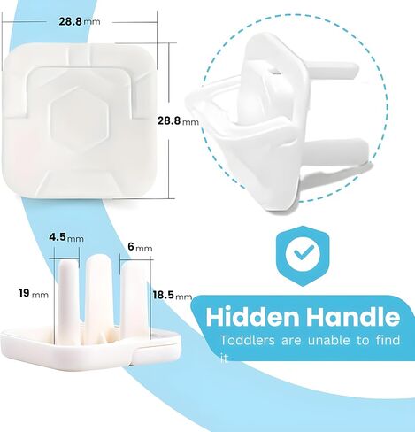 60 حزمة من أغطية المنافذ لحماية الأطفال بمقبض سحب - أغطية قابس لحماية الأطفال - أغطية منافذ مقاومة للأطفال باللون الأبيض 3 شوكات غطاء مخرج مقاوم للأطفال - واقيات قابس تمنع الصدمات وأغطية قابس مقاومة للأطفال in Saudi Arabia