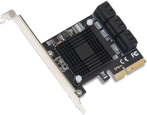 بطاقة PCIe SATA مع 6 منافذ، 6 كابلات SATA، دعامة منخفضة المستوى، بطاقة PCIe 1X SATA 3.0 بسرعة 6 جيجابت في الثانية، تدعم 6 أجهزة SATA 3.0 (شريحة ASM1166) in Saudi Arabia