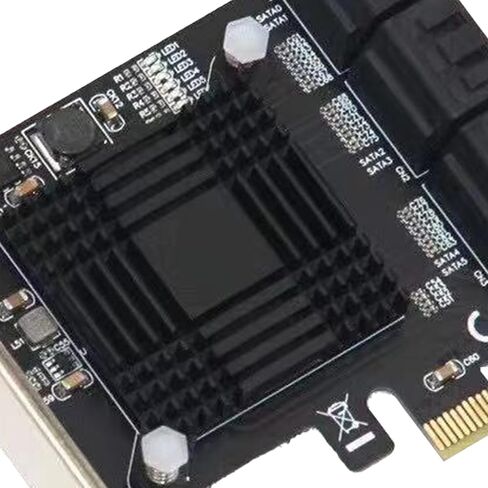 بطاقة PCIe SATA مع 6 منافذ، 6 كابلات SATA، دعامة منخفضة المستوى، بطاقة PCIe 1X SATA 3.0 بسرعة 6 جيجابت في الثانية، تدعم 6 أجهزة SATA 3.0 (شريحة ASM1166) in Saudi Arabia