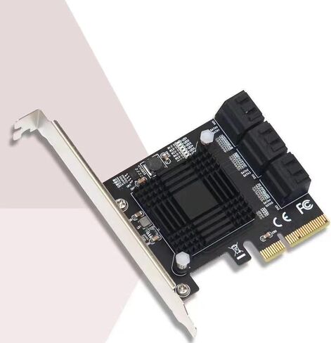 بطاقة PCIe SATA مع 6 منافذ، 6 كابلات SATA، دعامة منخفضة المستوى، بطاقة PCIe 1X SATA 3.0 بسرعة 6 جيجابت في الثانية، تدعم 6 أجهزة SATA 3.0 (شريحة ASM1166) in Saudi Arabia