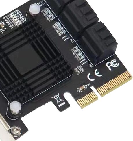 بطاقة PCIe SATA مع 6 منافذ، 6 كابلات SATA، دعامة منخفضة المستوى، بطاقة PCIe 1X SATA 3.0 بسرعة 6 جيجابت في الثانية، تدعم 6 أجهزة SATA 3.0 (شريحة ASM1166) in Saudi Arabia