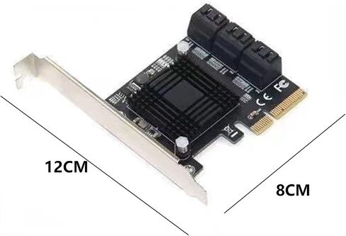 بطاقة PCIe SATA مع 6 منافذ، 6 كابلات SATA، دعامة منخفضة المستوى، بطاقة PCIe 1X SATA 3.0 بسرعة 6 جيجابت في الثانية، تدعم 6 أجهزة SATA 3.0 (شريحة ASM1166) in Saudi Arabia