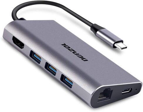 موزع USB C، محول من النوع C 8 في 1 إلى HDMI 4K، Gigabit Ethernet RJ45، توصيل طاقة PD، 3 منافذ USB 3.0 وقارئات بطاقة TF SD لجهاز MacBook Pro 2018/2017/2016 والمزيد من أجهزة USB-C in Saudi Arabia