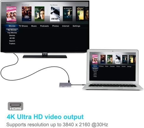 موزع USB C، محول من النوع C 8 في 1 إلى HDMI 4K، Gigabit Ethernet RJ45، توصيل طاقة PD، 3 منافذ USB 3.0 وقارئات بطاقة TF SD لجهاز MacBook Pro 2018/2017/2016 والمزيد من أجهزة USB-C in Saudi Arabia
