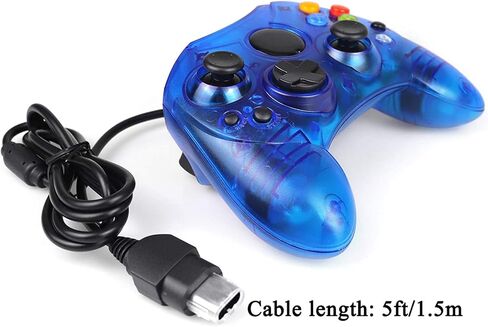وحدة تحكم Xbox Classic S-Type Wired Gamepad لوحدة تحكم Xbox S Type (أسود وClearBlue) in Saudi Arabia