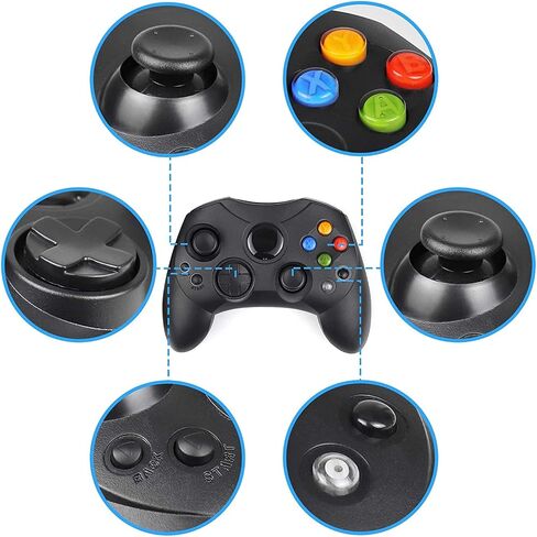 وحدة تحكم Xbox Classic S-Type Wired Gamepad لوحدة تحكم Xbox S Type (أسود وClearBlue) in Saudi Arabia