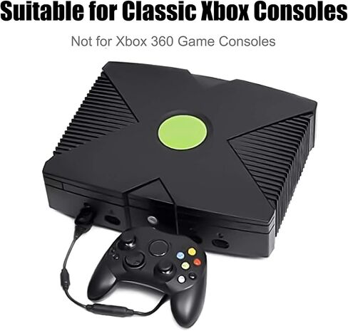 وحدة تحكم Xbox Classic S-Type Wired Gamepad لوحدة تحكم Xbox S Type (أسود وClearBlue) in Saudi Arabia