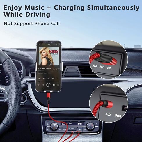 USB C to 3.5mm Aux Cable, 2 in 1 USB C to 3.5mm Headphone Jack Car Stereo Cable with Charging Compatible with iPhone 15/15Pro/15+, Galaxy S23 Ultra/S22 Ultra/S22/S21FE/Z Fold 4, Pixel 7/7Pro in Saudi Arabia