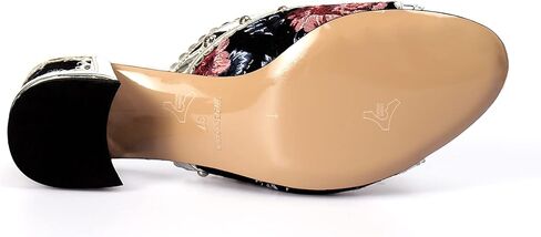 صنادل فستان سهرة للسيدات أحذية مصممة فاخرة بكعب عريض لحفلات الزفاف صنادل بكعب منخفض حجر الراين 2.6 بوصة in Kuwait