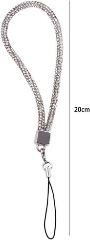2 Pcs Rhinestone Phone Lanyard Anti-lost Short Hand Wrist Chain 11.8inch Full Diamond Phone Pendant Keychain for Camera, Phone in Saudi Arabia