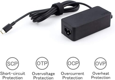 HotTopStar 20V 2.25A 45W USB C شاحن الكمبيوتر المحمول متوافق مع ThinkPad T Series/Dell XPS 13 12/HP Spectre x360/Google Chromebook/Asus Zenbook3/Acer Chromebook/Samsung Chromebook 45w Type-C شاحن in Kuwait