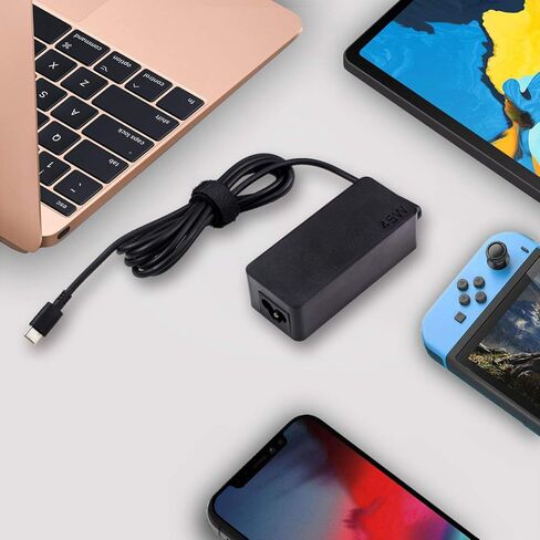 HotTopStar 20V 2.25A 45W USB C شاحن الكمبيوتر المحمول متوافق مع ThinkPad T Series/Dell XPS 13 12/HP Spectre x360/Google Chromebook/Asus Zenbook3/Acer Chromebook/Samsung Chromebook 45w Type-C شاحن in Kuwait