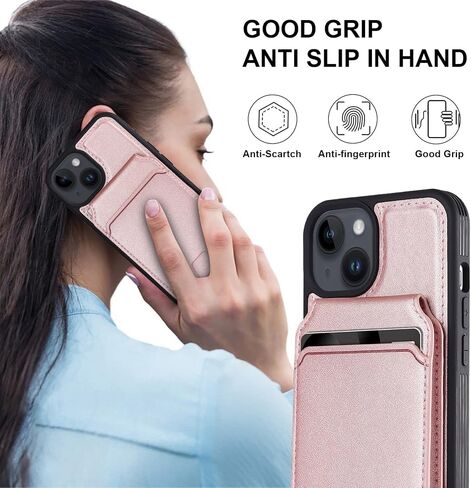 iCoverCase Wallet Case for iPhone 12/12 Pro Compatible with MagSafe, Magnetic Detachable Card Slots Holder PU Leather Kickstand Wireless Charging Case 6.1 Inch (White Leopard) in Saudi Arabia