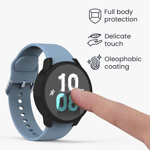 حافظة kwmobile متوافقة مع حافظة Samsung Galaxy Watch 5 (40 ملم) - 2X غطاء تتبع اللياقة البدنية من السيليكون TPU - أسود/ذهبي وردي in Saudi Arabia