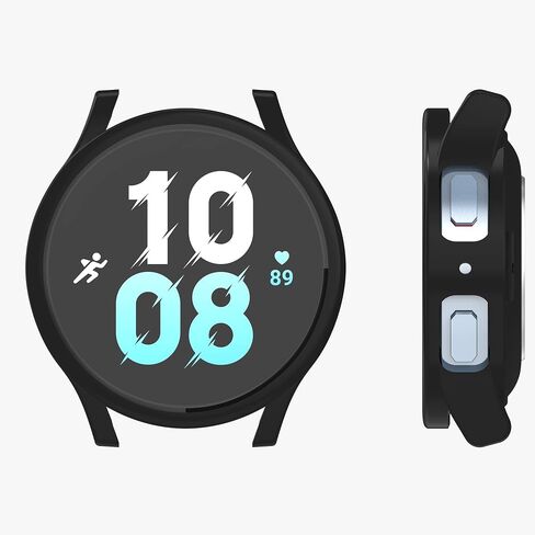 حافظة kwmobile متوافقة مع حافظة Samsung Galaxy Watch 5 (40 ملم) - 2X غطاء تتبع اللياقة البدنية من السيليكون TPU - أسود/ذهبي وردي in Saudi Arabia