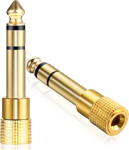 1/4 Male to 1/8 Female (6.35mm to 3.5mm) Stereo Headphone Adapter Audio Adapter, Audio Jack Plug, Low Signal Attenuation, for Headphone Guitar Amp Speaker Headphone Guitar Digital Piano 2Pack in Saudi Arabia