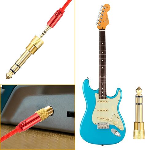 1/4 Male to 1/8 Female (6.35mm to 3.5mm) Stereo Headphone Adapter Audio Adapter, Audio Jack Plug, Low Signal Attenuation, for Headphone Guitar Amp Speaker Headphone Guitar Digital Piano 2Pack in Saudi Arabia