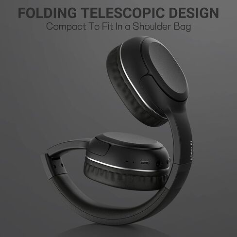 LORELEI B-C5 Wireless Headphones Bluetooth On-Ear Headset Bulit in microphone, 30H Playtime,BT 5.3 Lightweght Foldable Headphones for Tablet/Ipad/Travel/Kids/Teens/Adult (Space Black) in Saudi Arabia