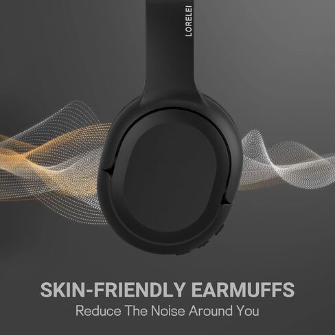 LORELEI B-C5 Wireless Headphones Bluetooth On-Ear Headset Bulit in microphone, 30H Playtime,BT 5.3 Lightweght Foldable Headphones for Tablet/Ipad/Travel/Kids/Teens/Adult (Space Black) in Saudi Arabia