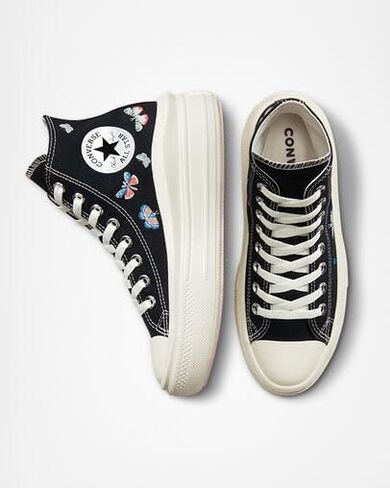 حذاء Chuck Taylor All Star Move للسيدات من Converse بأجنحة الفراشة أسود/بلشون أبيض (أسود/بلشون أبيض/عقد وردي، نظام مقاسات الأحذية الأمريكية، للبالغين، للنساء، رقمي، متوسط، 6.5) in Saudi Arabia