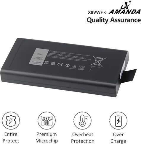 بطارية Amanda X8VWF لجهاز Dell Latitude 14 Rugged 5404 5414 E5404، Latitude 7404 7414 E7404 Rugged Extreme Series VCWGN YGV51 CJ2K1 5XT3V XN4KN XRJDF 453-BBBE 4XKN5 11.1V 97Wh in Kuwait