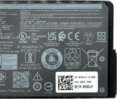 بطارية كمبيوتر محمول 6WVHD 35.6Wh 4457mAh 4-Cell 7.6V متوافقة مع DELL Latitude 7230 Rugged Extreme Tablet / T06H T06H001 Series FNW8F 0VDDJY VDDJY 0JM6CX JM6CX 451-BDDY in Saudi Arabia