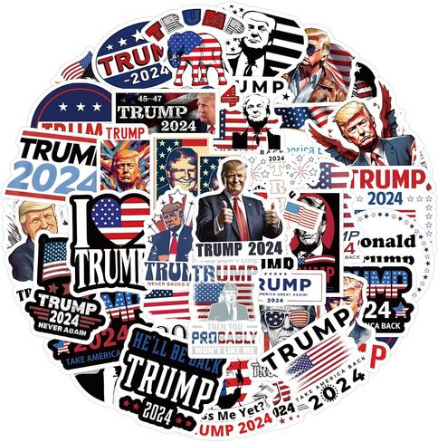 Donald Trump Stickers 60PCS Trump 2024 Stickers for Laptop Water Bottles Phone Case, Vinyl Waterproof Funny Stickers for Adults Teens USA Flag Stickers Trump Decal in Saudi Arabia