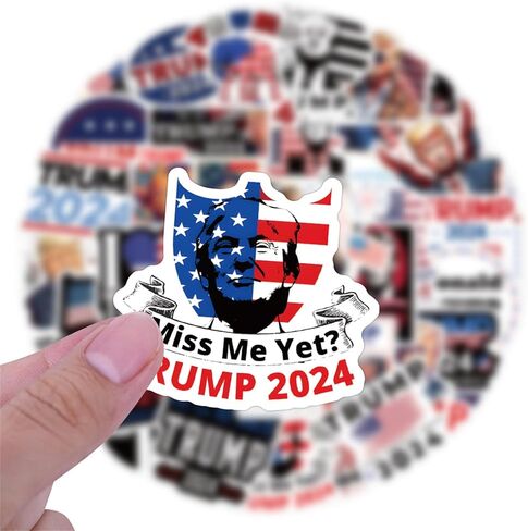 Donald Trump Stickers 60PCS Trump 2024 Stickers for Laptop Water Bottles Phone Case, Vinyl Waterproof Funny Stickers for Adults Teens USA Flag Stickers Trump Decal in Saudi Arabia