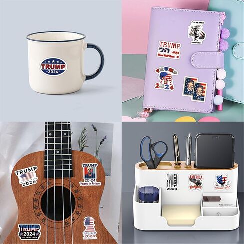 Donald Trump Stickers 60PCS Trump 2024 Stickers for Laptop Water Bottles Phone Case, Vinyl Waterproof Funny Stickers for Adults Teens USA Flag Stickers Trump Decal in Saudi Arabia