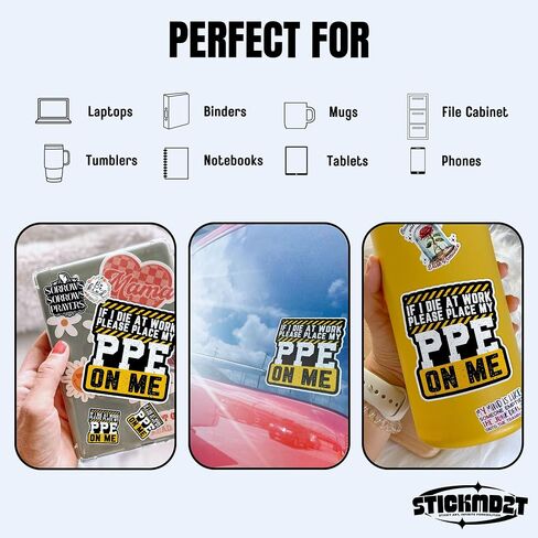 (3Pcs) If I Die At Work Please Place My PPE On Me Stickers Funny Electrician Decal for Hard Hat Electrical Engineer Joke 2" Waterproof Vinyl Decal Sticker for Laptop, Water Bottles, Phone 2 Inches in Saudi Arabia