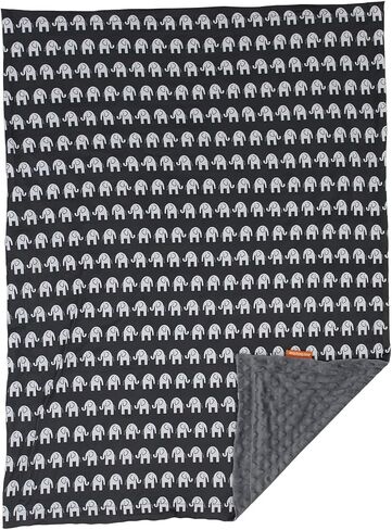 Dear Baby Gear Elephant Baby Blanket - Double Layer Baby Blanket - Toddler Blankets - for Boys & Girls - Gray Elephants in Gray, Dot Gray - 40" x 30" in Saudi Arabia